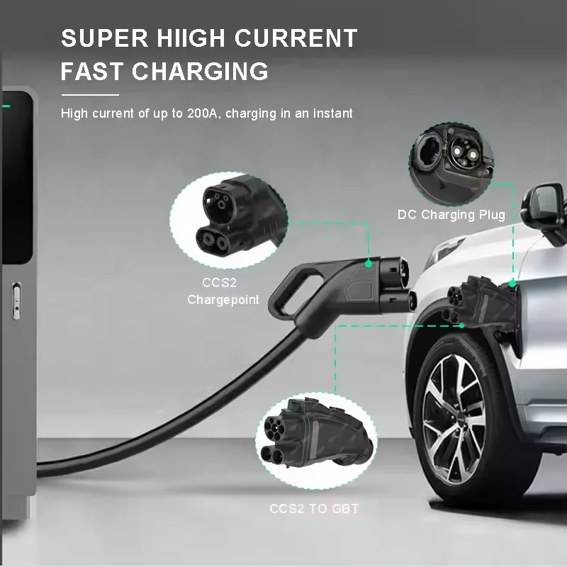 EV DC Charger 200A 250A 1000V  - огляд і ціна Gb/T To Ccs2 200A Fast Charging Adapter